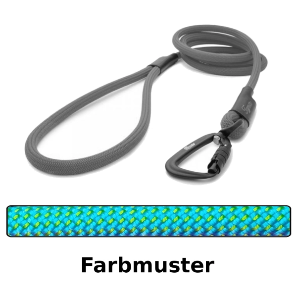 klassische Hundeleine TWIST - M - 175cm - türkis